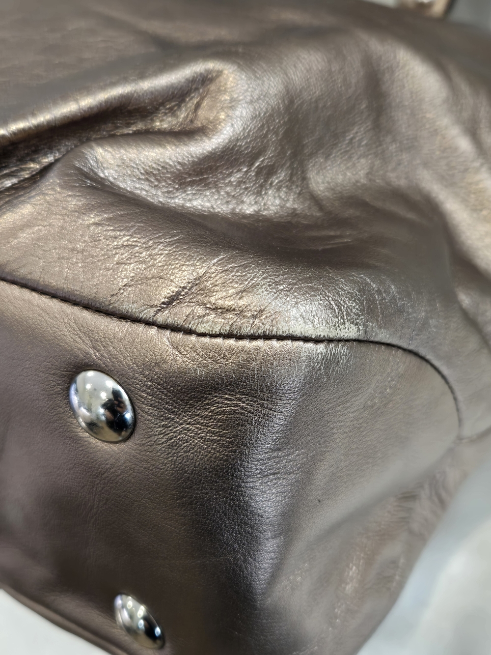 Coach Bronze Metallic Leather Shoulder Bag EUC - Picture 10 of 16